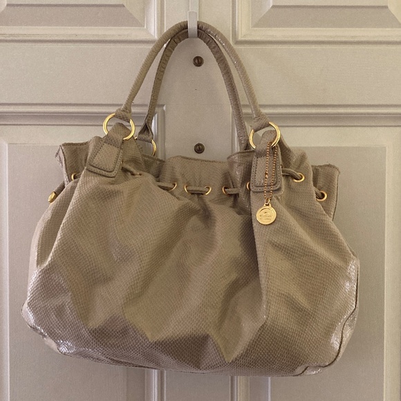 Big Buddha Snake Embossed Double Handle Satchel/Pale Green/NEW/NEVER USED! - Picture 3 of 12